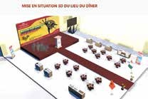 3D mock-up of a dinner venue